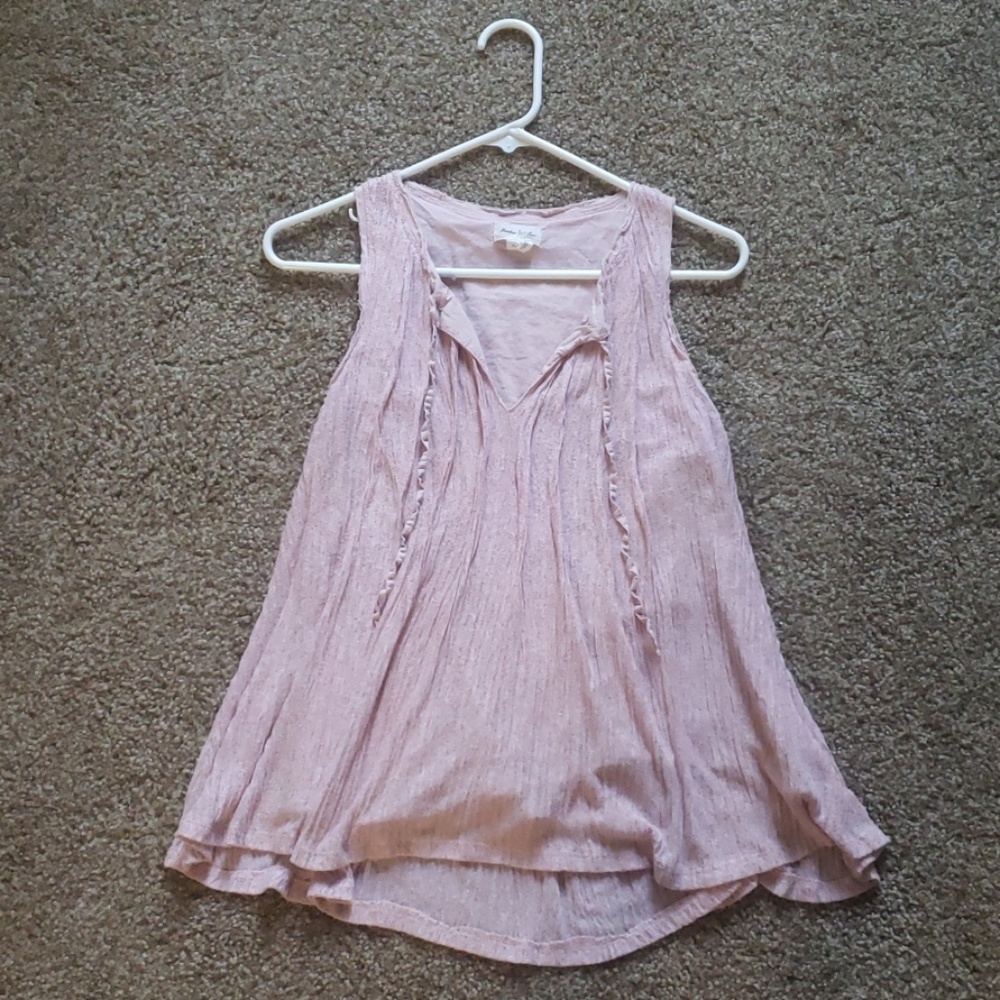 Anthropologie Meadow Rue Light Pink Sleeveless Top